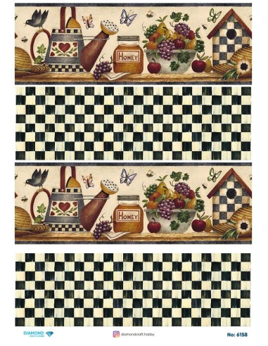 6158 Diamond Pirinç Dekopaj Kağıdı 30x42cm