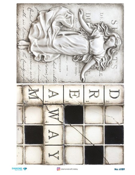 6189 Diamond Pirinç Dekopaj Kağıdı 30x42cm