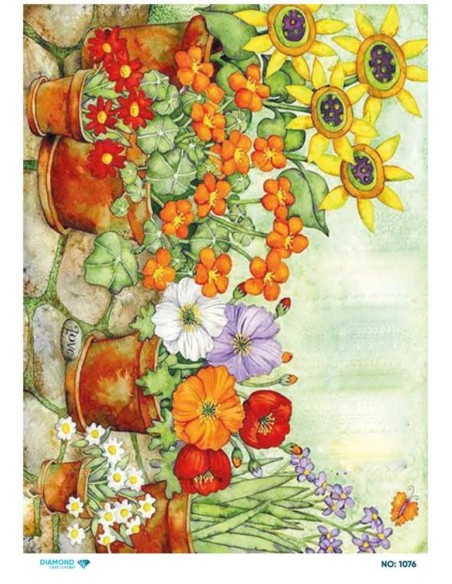 1076 Diamond Pirinç Dekopaj Kağıdı 30x42cm