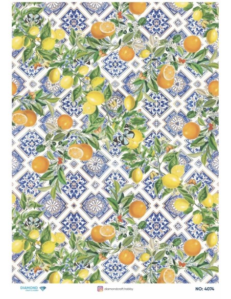 4074 Diamond Pirinç Dekopaj Kağıdı 30x42cm