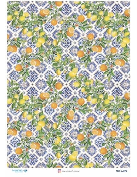 4075 Diamond Pirinç Dekopaj Kağıdı 30x42cm
