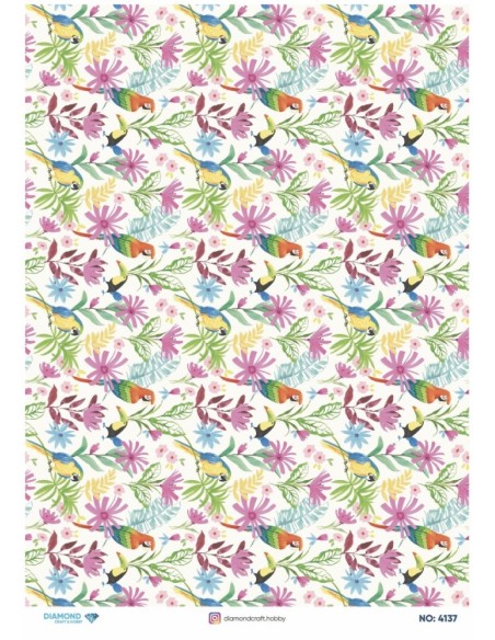 4137 Diamond Pirinç Dekopaj Kağıdı 30x42cm