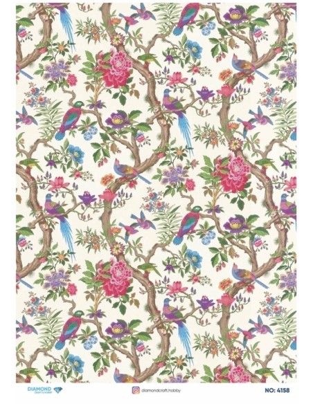 4158 Diamond Pirinç Dekopaj Kağıdı 30x42cm