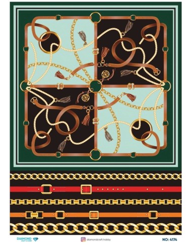 4174 Diamond Pirinç Dekopaj Kağıdı 30x42cm