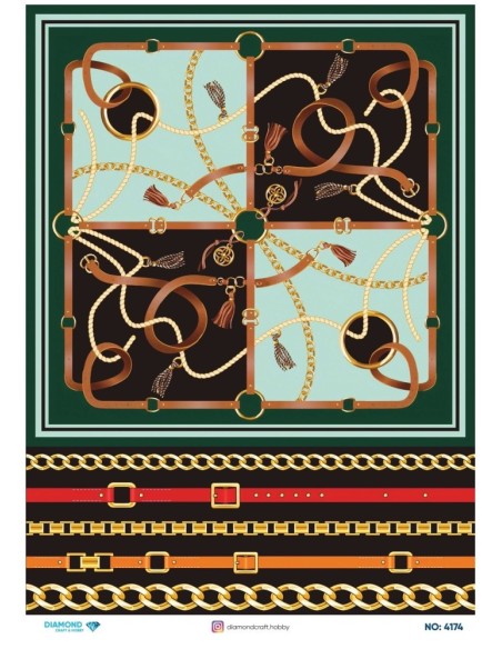 4174 Diamond Pirinç Dekopaj Kağıdı 30x42cm