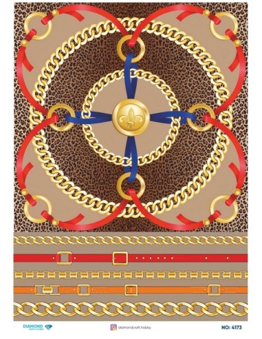 4173 Diamond Pirinç Dekopaj Kağıdı 30x42cm