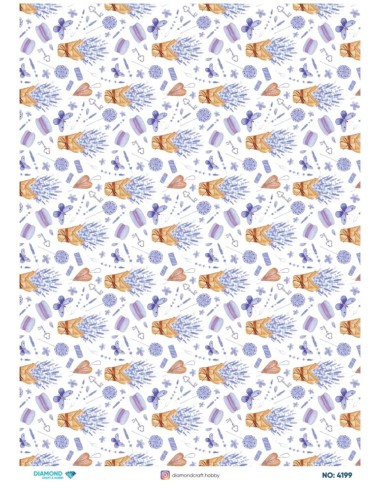 4199 Diamond Pirinç Dekopaj Kağıdı 30x42cm