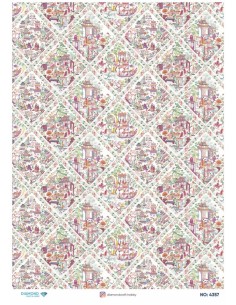 4357 Diamond Pirinç Dekopaj Kağıdı 30x42cm