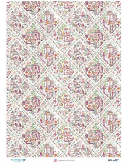 4357 Diamond Pirinç Dekopaj Kağıdı 30x42cm