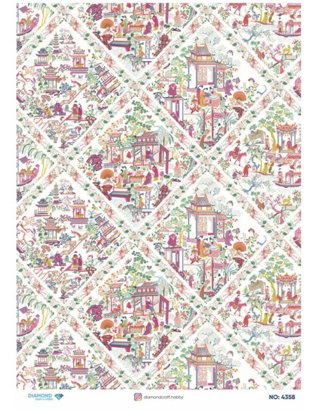 4358 Diamond Pirinç Dekopaj Kağıdı 30x42cm