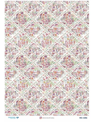 4356 Diamond Pirinç Dekopaj Kağıdı 30x42cm