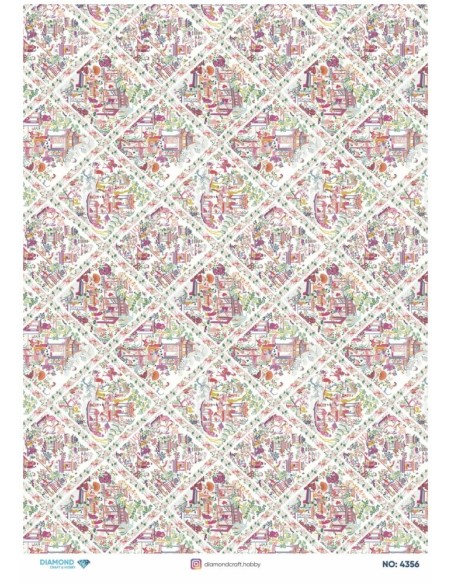 4356 Diamond Pirinç Dekopaj Kağıdı 30x42cm