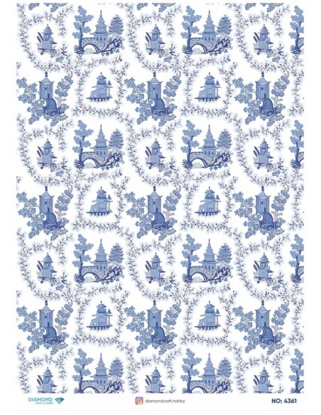 4361 Diamond Pirinç Dekopaj Kağıdı 30x42cm