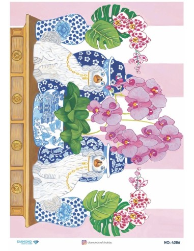 4386 Diamond Pirinç Dekopaj Kağıdı 30x42cm