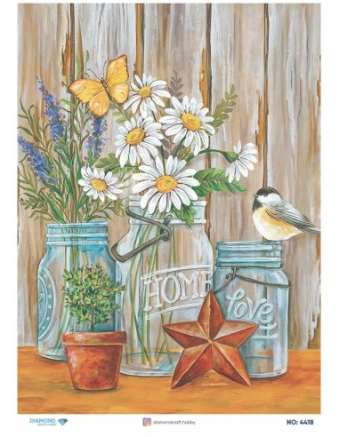 4418 Diamond Pirinç Dekopaj Kağıdı 30x42cm