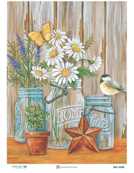 4418 Diamond Pirinç Dekopaj Kağıdı 30x42cm