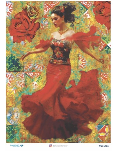 4436 Diamond Pirinç Dekopaj Kağıdı 30x42cm