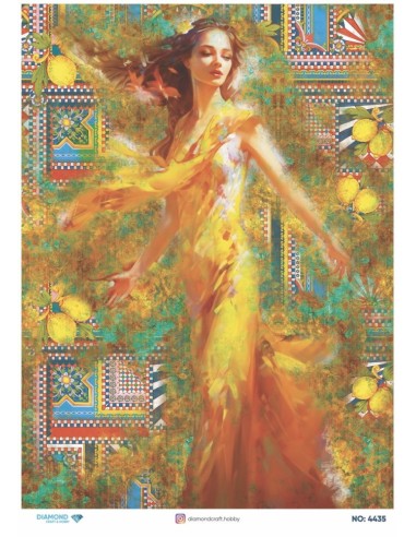 4435 Diamond Pirinç Dekopaj Kağıdı 30x42cm