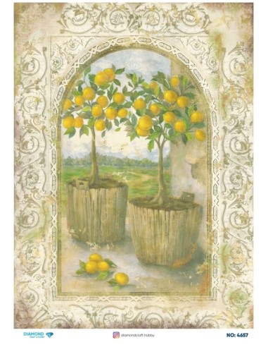 4657 Diamond Pirinç Dekopaj Kağıdı 30x42cm