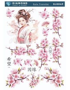 Diamond Sulu Transfer Kağıdı SL0049 25x35cm - Sakura