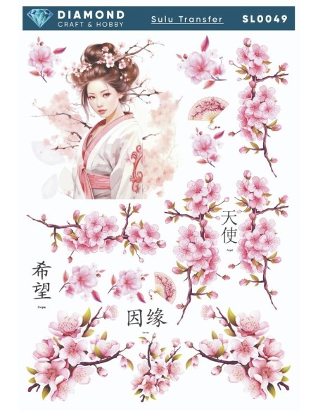 Diamond Sulu Transfer Kağıdı SL0049 25x35cm - Sakura