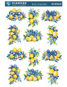 Diamond Sulu Transfer Kağıdı SL0060 25x35cm - Limon Çiçek