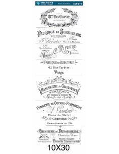 Diamond Sulu Transfer Kağıdı SL0070 10x30cm - Vintage Yazı