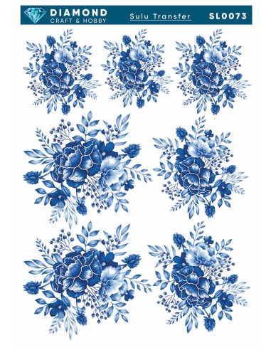 Diamond Sulu Transfer Kağıdı SL0073 25x35cm - Çiçek Desenli