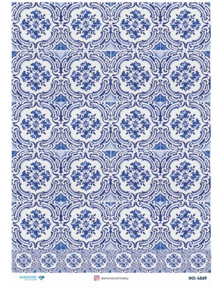 4869 Diamond Pirinç Dekopaj Kağıdı 30x42cm