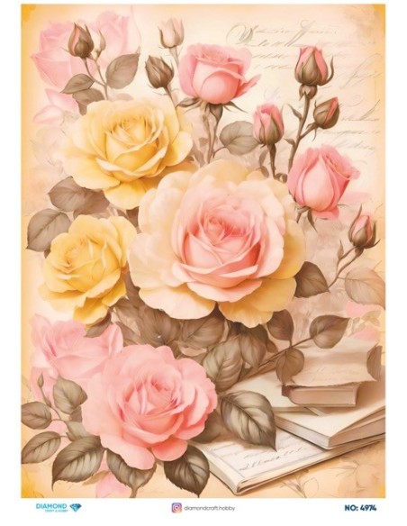 4974 Diamond Pirinç Dekopaj Kağıdı 30x42cm