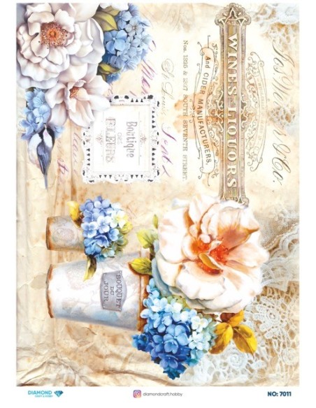 7011 Diamond Pirinç Dekopaj Kağıdı 30x42cm