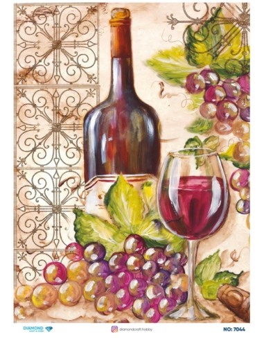 7044 Diamond Pirinç Dekopaj Kağıdı 30x42cm