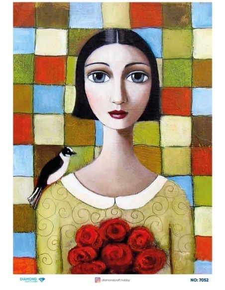 7052 Diamond Pirinç Dekopaj Kağıdı 30x42cm