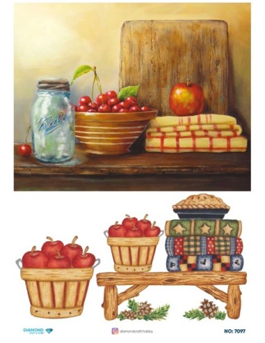 7097 Diamond Pirinç Dekopaj Kağıdı 30x42cm