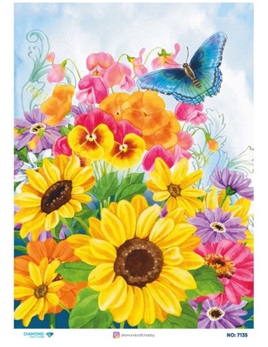 7135 Diamond Pirinç Dekopaj Kağıdı 30x42cm