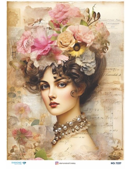 7237 Diamond Pirinç Dekopaj Kağıdı 30x42cm