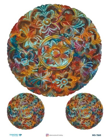 7263 Diamond Pirinç Dekopaj Kağıdı 30x42cm