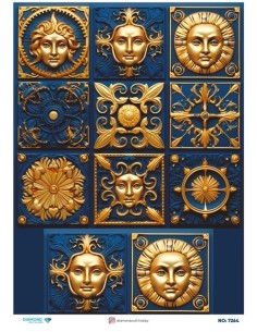 7264 Diamond Pirinç Dekopaj Kağıdı 30x42cm