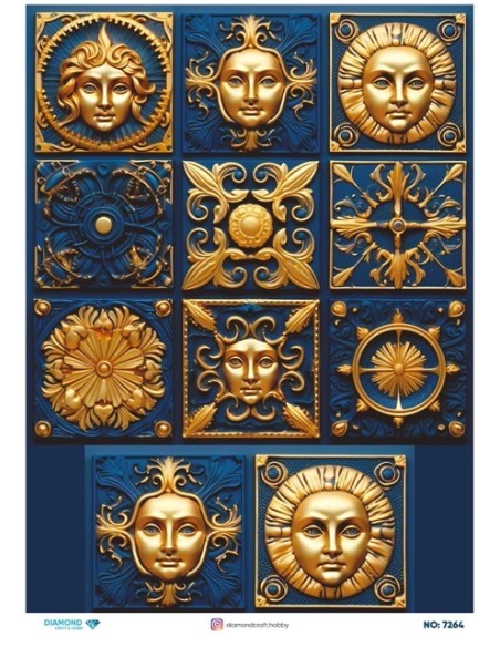 7264 Diamond Pirinç Dekopaj Kağıdı 30x42cm