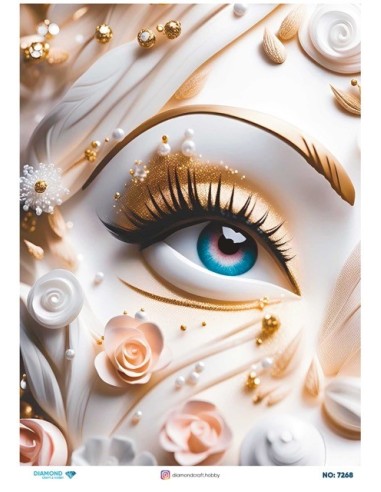 7268 Diamond Pirinç Dekopaj Kağıdı 30x42cm