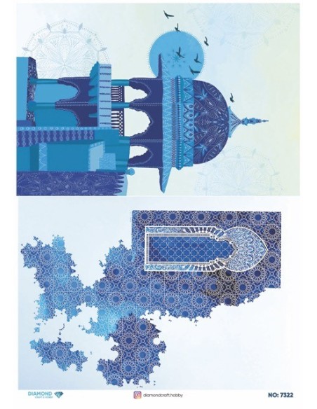 7322 Diamond Pirinç Dekopaj Kağıdı 30x42cm