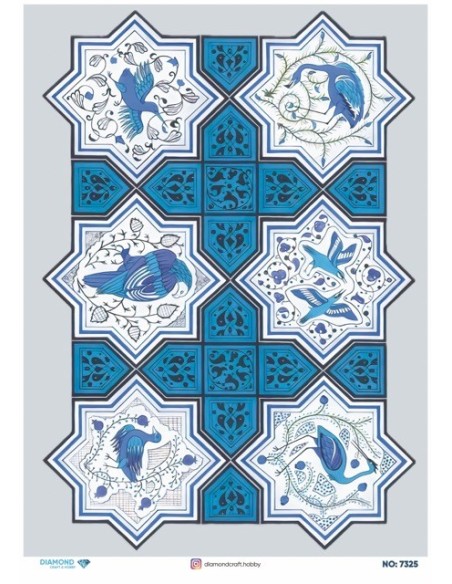 7325 Diamond Pirinç Dekopaj Kağıdı 30x42cm