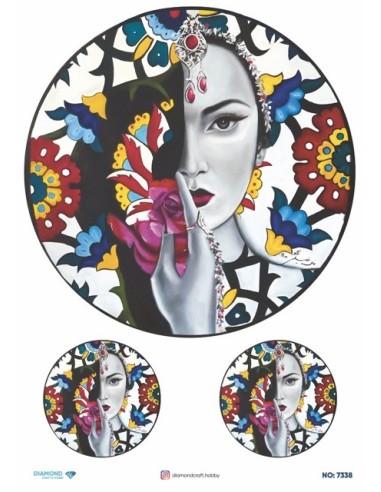 7338 Diamond Pirinç Dekopaj Kağıdı 30x42cm