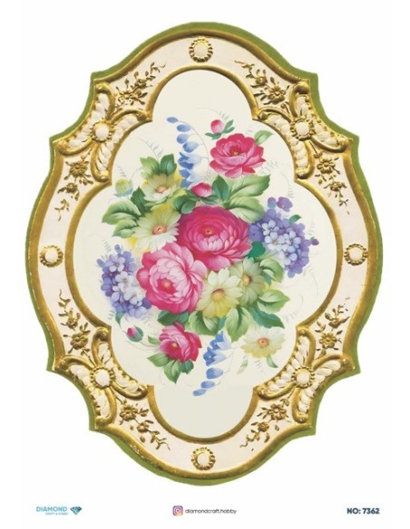 7362 Diamond Pirinç Dekopaj Kağıdı 30x42cm