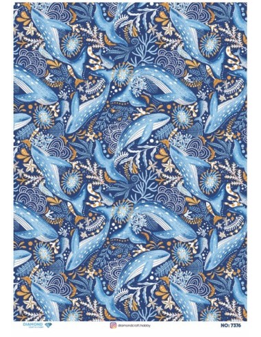 7376 Diamond Pirinç Dekopaj Kağıdı 30x42cm
