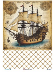 7387 Diamond Pirinç Dekopaj Kağıdı 30x42cm