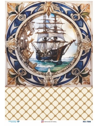7388 Diamond Pirinç Dekopaj Kağıdı 30x42cm