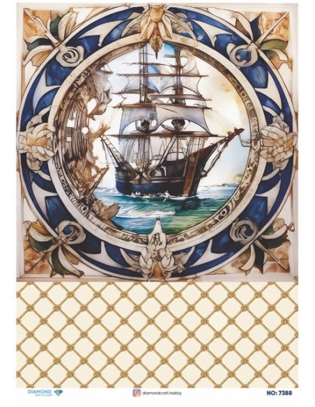 7388 Diamond Pirinç Dekopaj Kağıdı 30x42cm