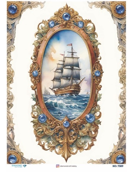 7389 Diamond Pirinç Dekopaj Kağıdı 30x42cm