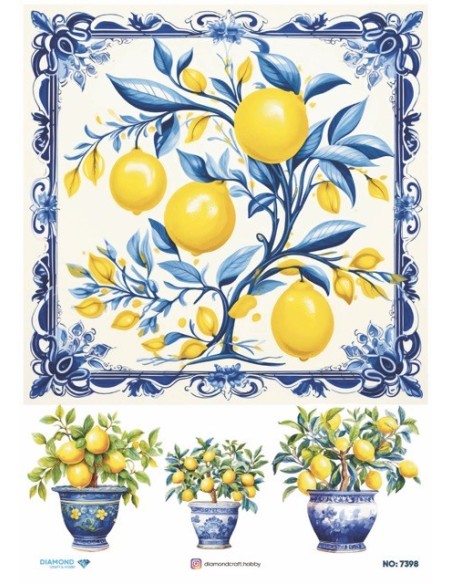 7398 Diamond Pirinç Dekopaj Kağıdı 30x42cm